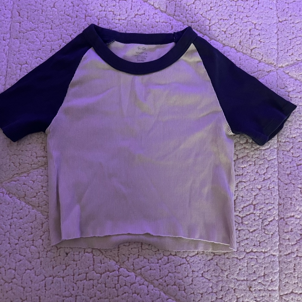 Brandy Melville crop top blue sleeves